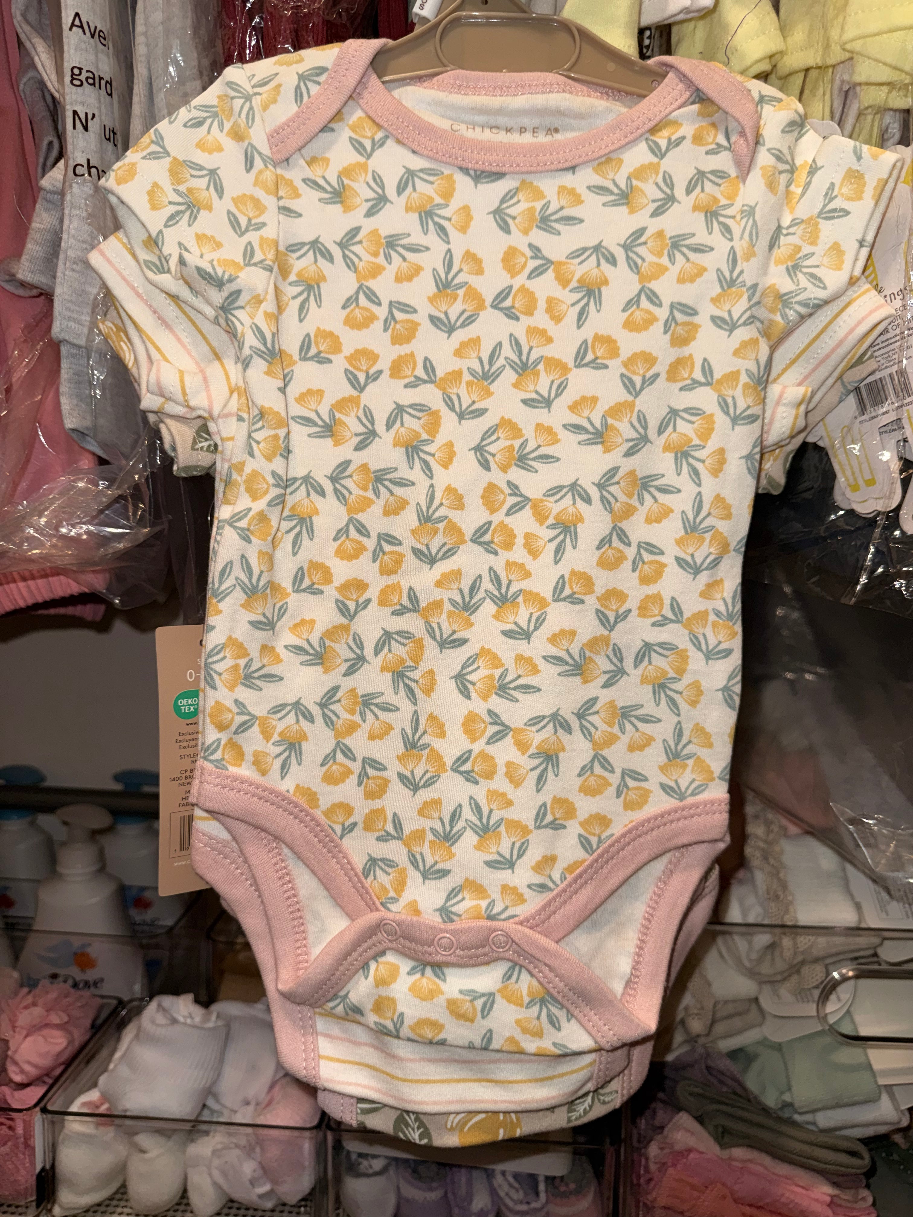 3 PIECE FLORAL PRINT ONESIES